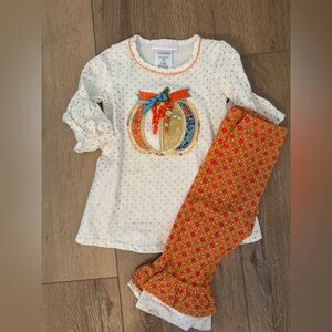Bonnie Baby Cream and Orange Pumpkin Set